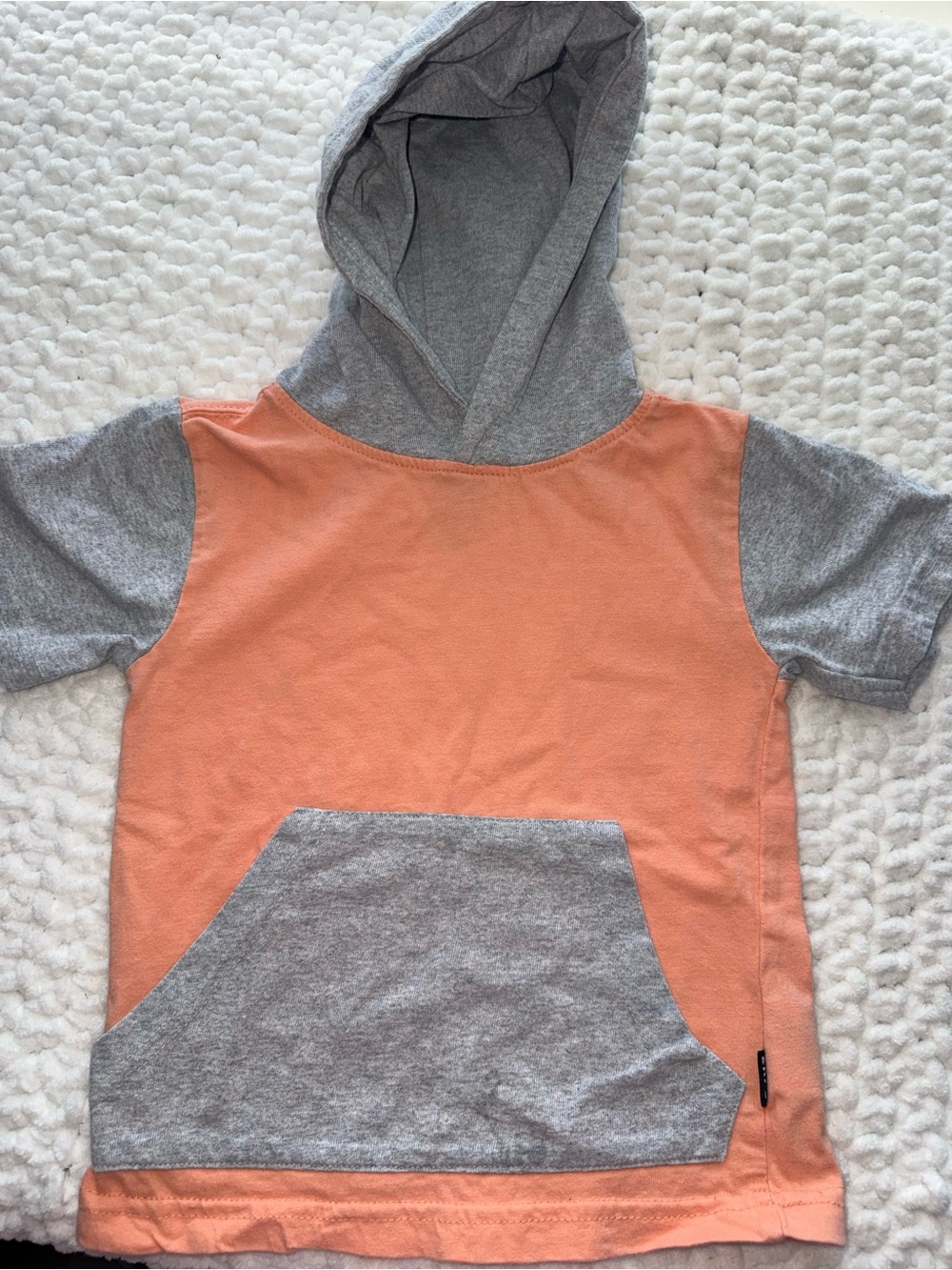 Beverly Hills Polo Club Coral and Gray Short Sleeve Hooded Tee